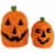 Northlight Set of 2 Spooky Town Lighted Sisal Jack O' Lanterns Outdoor Halloween Decorations Perspective: front
