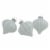 Northlight 3ct Clear and White Matte Frosted Glitter Stripes Glass Christmas Onion Drop Perspective: front