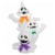 Northlight 3.5' Spooky Town Lighted Inflatable Halloween Ghost Trio Outdoor Yard Decoration Perspective: front