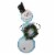 Northlight 36  White and Blue Metal Snowman with Wreath Christmas Floor Decoration Perspective: front