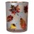 Northlight 5  Matte White and Gold Autumn Leaves Flameless Glass Candle Holder Perspective: front