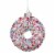 Northlight 3.75  Pink Doughnut with Sprinkles Glass Christmas Ornament Perspective: front