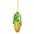 Northlight 4 Yellow and Green Corn on the Cob Glass Christmas Ornament Perspective: front
