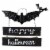 Northlight 17 Happy Halloween Black Bat Metal Wall Sign Perspective: front