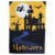 Northlight Spooky House Halloween Outdoor Garden Flag with Bats and a Witch 12.5 x 18 Perspective: front