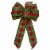 Northlight 14 x 9 Red and Green Plaid 6 Loop Christmas Bow Decoration Perspective: front