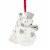 Northlight 3.5 White Silver-Plated Snowman Merry Christmas Ornament with European Crystals Perspective: front