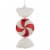 Northlight 18  Red Pinwheel Candy with Iridescent Glitter Shatterproof Commercial Christmas Perspective: front