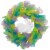 Northlight Colorful Deco Mesh Ribbon Easter Bunny Wreath, 24-Inch, unlit Perspective: front