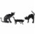 Northlight Set of 3 LED Lighted Black Cat Family Outdoor Halloween Decorations 27.5 Perspective: front