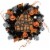 Northlight Orange and Black Haunted House Halloween Wreath, 24-Inch, Unlit Perspective: front