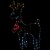 Northlight 36  Lighted Standing Reindeer Silhouette Outdoor Christmas Decor Perspective: front