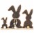 Northlight Rabbit Trio Wooden Tree Bark Easter Decoration - 15.75 Perspective: front