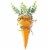 Northlight Fabric Carrot Easter Decorations - 9 - Orange and Yellow - Set of 3 Perspective: front