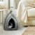 Petmaker 80-PET6001 Cat Pet Bed Igloo Soft Indoor Enclosed Covered Tent & House for Cats Kitt Perspective: front