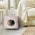 Petmaker  Cat Pet Bed Cave Soft Indoor Enclosed Covered - Pink Perspective: front