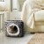 Petmaker 80-PET6020 Cat Pet Bed Cave Indoor Enclosed Covered Cavern & House - Gray & Black An Perspective: front