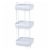 mDesign Vertical Standing Bathroom Shelving Unit Tower with 3 Baskets, White Perspective: front