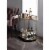 Benzara BM158858 Metal Serving Cart, Mirror & Gold Perspective: front