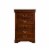 5 Drawer Chest In Rubberwood Brown Perspective: front