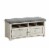 Spacious Wooden Shoe Bench with Linen Upholstered Cushioned Seat, White and Gray Perspective: front