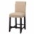 Fabric Upholstered Wooden Counter Height Stool with Nail head Trim, Brown Perspective: front