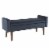 Velvet Upholstered Wooden Bench with Lift Top Storage& Tapered Feet in Navy Blue Perspective: front