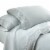 Udine 3 Piece Twin Size Crochet lace Microfiber Sheet Set The Urban Port, Light Blue Perspective: front