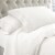 Udine 4 Piece Full Size Microfiber Sheet Set with Crochet Lace The Urban Port, White- Saltoro Perspective: front