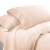 Udine 4 Piece Queen Size Microfiber Sheet Set with Crochet Lace The Urban Port, Pink Perspective: front