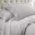 Udine 4 Piece California King Size Sheet Set with Crochet Lace The Urban Port, Gray Perspective: front
