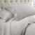 Udine 4 Piece King Size Microfiber Sheet Set with Crochet Lace The Urban Port, Gray Perspective: front
