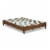 Slatted Full Size Wooden Bed Frame with Turned Legs, Natural Brown Perspective: front