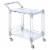 Benjara 28  Rectangular Transitional Metal and Wood Serving Cart in Silver Perspective: front
