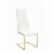 Leatherette Breuer Style Dining Chair, Set of 4, White and Gold Perspective: front