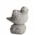 Cement Bird Figurine Sitting on a Hollow Rock, Large, Distressed Gray- Saltoro Sherpi Perspective: front