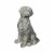 Saltoro Sherpi Border Terrier Dog Fiberstone Figurine in Sitting Position, Distressed Gray Perspective: front
