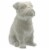 Benjara BM208405 Cement Bulldog Sitting Figurine Looking Straight - Weathered Gray Perspective: front