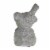 Cement Figurine of Pigeon Facing Downwards and Sitting on Rock Base, Gray- Saltoro Sherpi Perspective: front