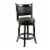 Round Wooden Swivel Counter Stool with Padded Seat and Back, Black- Saltoro Sherpi Perspective: front