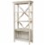 X Shape Back Bookcase with 3 Open Shelves and 1 Open Compartment, White Perspective: front