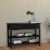 Two Drawer Console Table with Two Open Shelves and Block Legs, Dark Brown- Saltoro Sherpi Perspective: front
