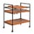Metal Frame Serving Cart with Adjustable Compartments, Oak Brown and Black- Saltoro Sherpi Perspective: front