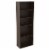 Transitional Wooden Bookcase with 5 Shelves, Espresso Brown Perspective: front