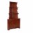 Wooden Corner Bookcase with 3 Shelves and 1 Cabinet, Brown Perspective: front