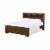 3 Open Bookcase California King Size Bed with Soft Light, Brown Perspective: front