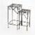 Benjara BM216726 Scrolled Metal Frame Plant Stand with Square Top, Black - Set of 2 Perspective: front