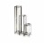 Benjara BM216735 2 Tier Square Slatted Top Plant Stand, Black & Gold - Set of 3 Perspective: front