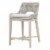 Interwoven Rope Counter Stool with Flared Legs and Cross Support, Gray Perspective: front