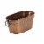 Metal Wine Cooler with Ring Handle and Studded Nail Accents, Bronze- Saltoro Sherpi Perspective: front